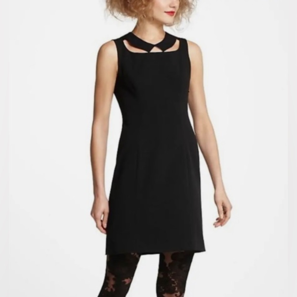 Anthropologie | Postmark Black Cutout Peter Pan Collar Mini Dress Size 4